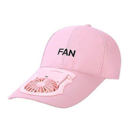 Usb oppladbar sommer tre vindhastighet mini vifte solhatt solbeskyttelse hatt USB vifte hatt verktøy unisex caps-Rosa