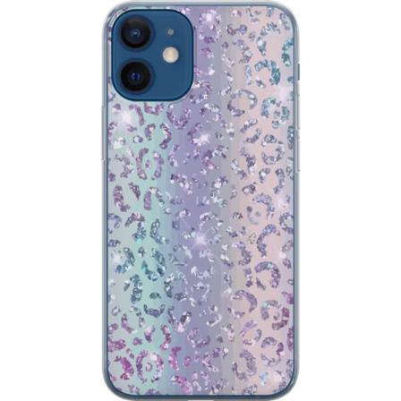 Apple iPhone 12 Gjennomsiktig deksel Glitter Leopard