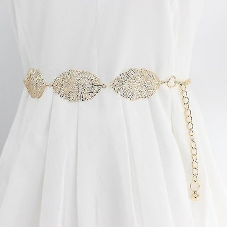 Metallblader Belte Hult Sølv Gull Dame Kjole Dekorativ Midje