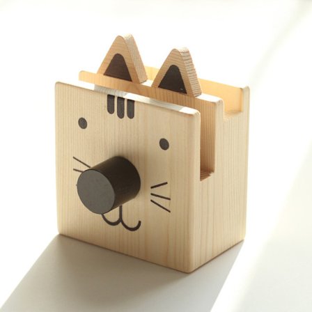 (Katt)Multifunktionell Penn- och Glasögonhållare i Trä, Penna, Ra