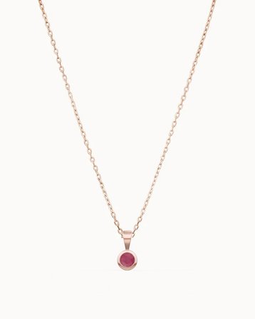 Halsband med månadssten i 18K Roséguld