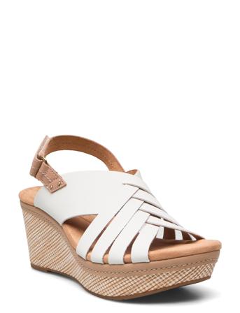 Elleri Grace Sandal Med Hæl Hvit Clarks*Betinget Tilbud