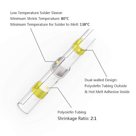 *100 kpl juotosliitin, kutistesuojattu liitin*