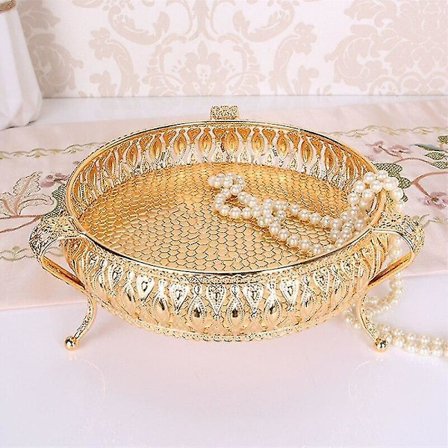 Metalliteline Luxus Kultapintainen Ontto Tarjotin Pähkinöille Hedelmille Kakulle