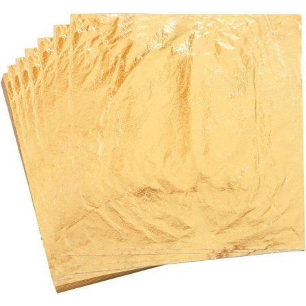 100 guldfolie efterligning af bladguld til håndværk, metal kunstprojekt, møbler