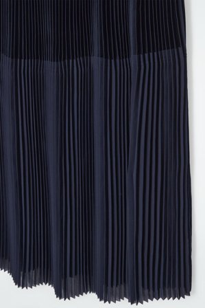 COS Women's Panelled Pleated Column Maxi Skirt in Blue
