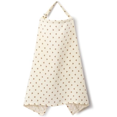 ING Ammebetræk i bomuld til ammende babyer – ammebetræk til kvinder, åndbart ammebetræk i gaze med justerbar ring (Love)