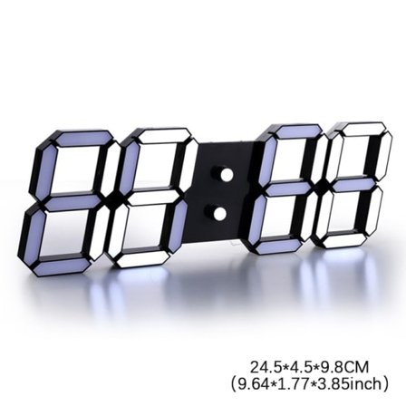 3D LED digital klokke Vegglysende nattmodus Justerbar