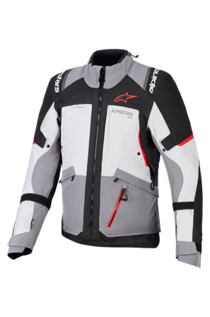 Motorradjacke Alpinestars Andes V4 Drystar Dunkelgrau/Eisgrau/Schwarz/Rot XL