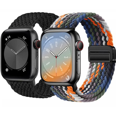 Flettet Solo Loop kompatibel med Apple Watch-reimer 38mm 40mm 41mm, justerbare elastiske bånd elastiske sportsarmbånd for iWatch-serien