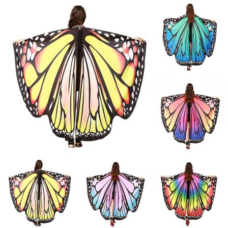 Store sommerfuglvinger Fairy Cape Halloween Dansekostyme - Perfet Yellow
