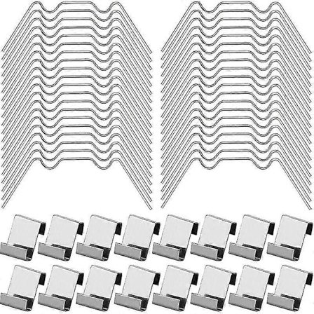 Växthustillbehör 100 st Växthusglasklämmor Inkluderar 50 st W-typ Rostfritt Stålklämmor Och 50 st Z-typ Växthusglasklämmor