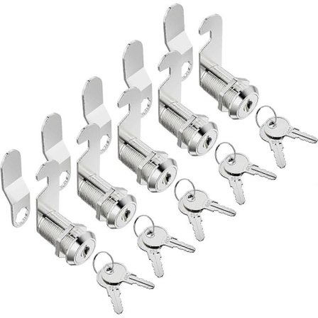 Skab Kamlås Sæt, 5 Pak Nøgle Ens Cylin Kamlåse Sikker Postkasse Fil QMQ