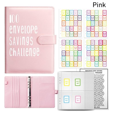100 dagers konvoluttutfordring Binder Savings Challenge Book ROSA