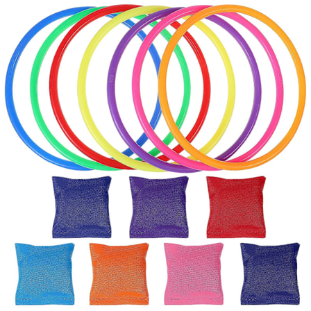 1 Set Bönpåsar Ringar Leksak Kasta Ringar Kastspel Verktyg för Inomhus- och Utomhusaktiviteter
