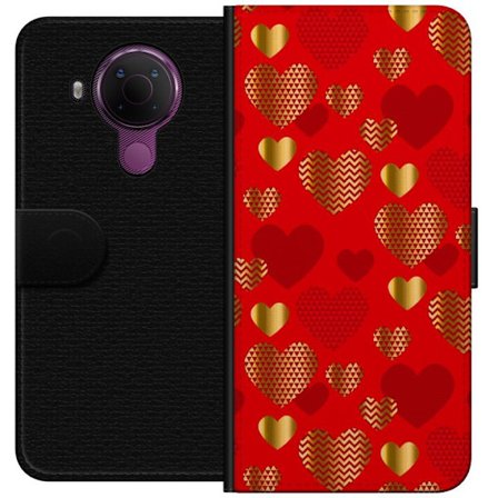 Kompatibel Tegnebogsetui til Nokia Nokia 5.4 GoldenHearts
