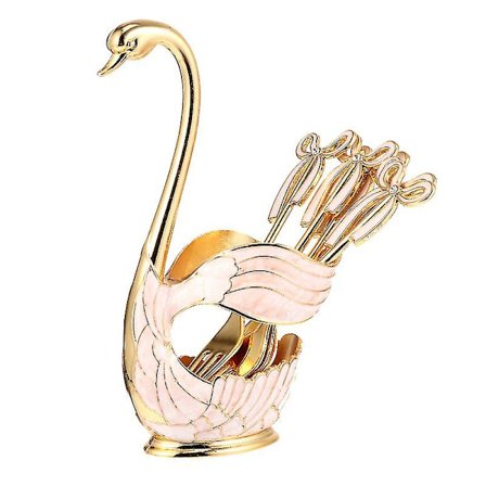 1 set svan design vackra kak snacks fruktgafflar hushållsmat gafflar prydnader