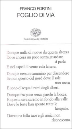 Foglio di via e altri versi Franco Fortini