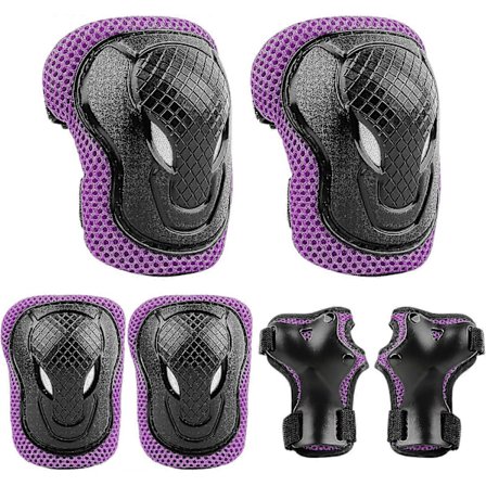 3 - 8 År Børn/Unge Knæ- og Albuebeskyttersæt, til Rulleskøjter, Skateboard, Løbehjul, Inlineskøjteløb, Cykling, Lilla