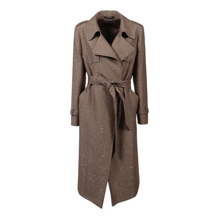 Tagliatore, Belted Coats Brązowy, Kobieta, Rozmiar: S