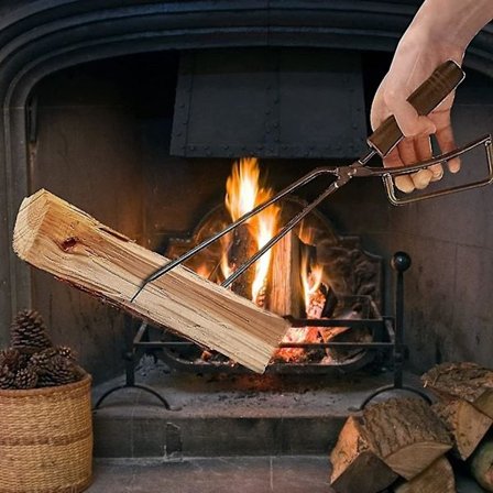 Brændetænger, 40 cm kraftige brændetænger Pejsetilbehør Bestik Pejse Anti-Burn Brændetænger Lang varme