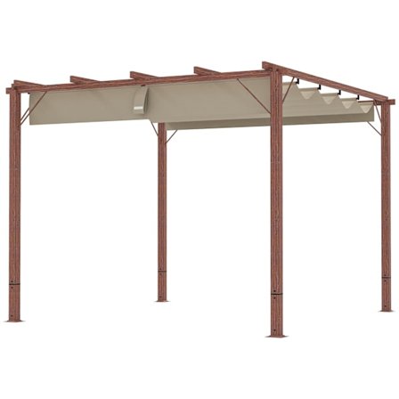 Rootz 3x3 M Garden Pergola - Terrace Canopy - Patio Cover - UPF30+ Sun Protection - Aluminium Frame - 299x296x232 cm
