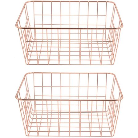 Gull kurvsett 2, oppbevaring, dekorasjon, håndverk, kjøkken, organisering for skap, skap, -spising, kontorlagring
