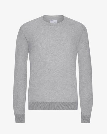Light Merino Wool Crew - Heather Grey M