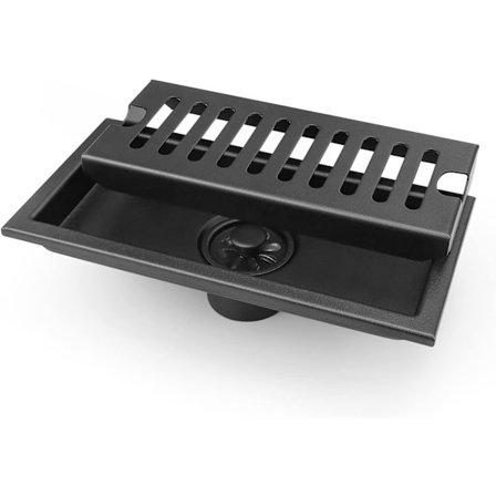 Anti Hair Gouche, 20 × 10 cm Musta Suihkusuodatin, Ruostumaton Teräs