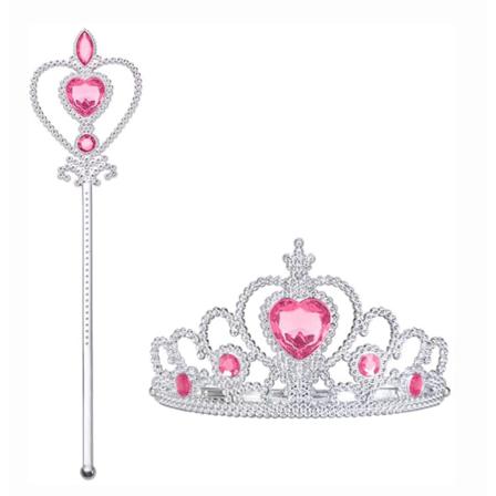 2-delade Princess Dress Up Accessoarer Med Rhinestone Crown