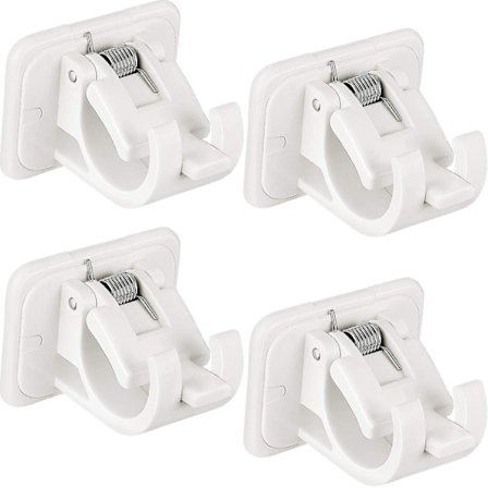 8 stk. Selvklebende Gardinstangbraketter Draperi Krokholdere Fikseringsstangholder Gardinstang