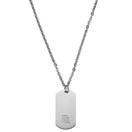 Virgo Zodiac Silver-Tone Steel Necklace for Men - Steel necklaces