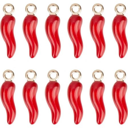 30 st Paprika Berlocker Grönsaksberlocker Mini Små Emalj Stark Paprika Röd Chili Mat Berlock Miniatyr Verklighetstrogen