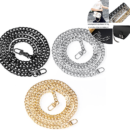 (3 stycken), Metallkedja, Kedja, Väskremkedja, Väskrem, Axelrem, Handväskrem, Ba