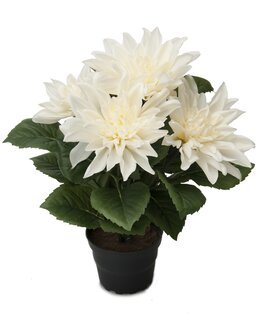 Kunstig Dahlia 30 cm Hvid/beige