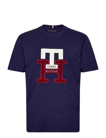 Icon Blackwatch Monogram Tee T-shirts Short-sleeved Marinblå Tommy Hilfiger