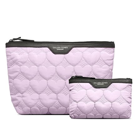 Gillian Jones Traincase m. 2 Rum Purple hearts, Tøj & Bolig, Tilbehør, Toilettasker