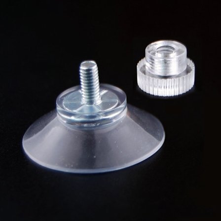 10 stk. 53 mm transparente sugekopper med gjenger og riflede muttere, PVC-plast monteringssugekopper for bilvindusgjennomføringer, camping, 