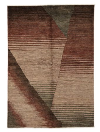 Annodato A Mano Battuta Tappeto 167X233 Di Lana Marrone/Nero