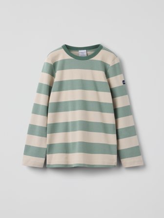 Langarm T-Shirt gestreift - 86 - kinderbekleidung - green - Polarn O. Pyret