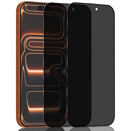 To-pak kompatibel med iPhone 17 Pro Max privatlivsskærmbeskytter - 9H hærdet glas - ultra-høj kvalitet 3D