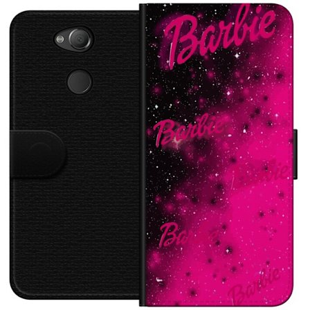 Sony Xperia XA2 Lommeboketui Barbie rosa galakse rosa og svart stjernehimmel med flere Barbie-tekster perfekt for mote popkultur og fargerike motiver
