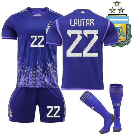 Jersey Argentina Champions Three Stars Away Trøje Lautar 22 XL