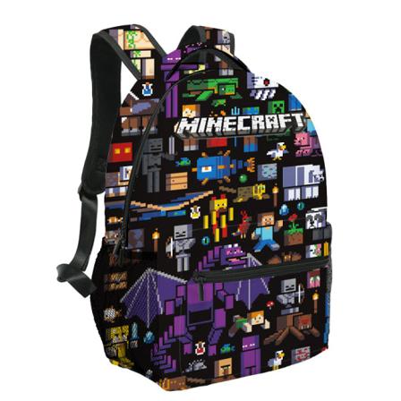 Minecraft-rygsække til elever i grundskolen og gymnasiet, børnerygsække, stor kapacitet, behagelig og nem at bære B