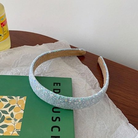 Glitter Paljett Hårband Breda Hårband BLÅ Blå