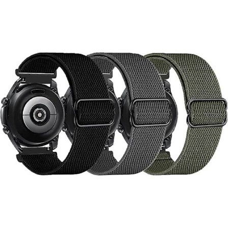 3-pack Stretchade Nylonarmband Kompatibla med Samsung Galaxy Watch 3 45mm/ Galaxy Watch 46mm/ Gear S3 Frontier/Classic, 22mm Sport Loop Andningsbart