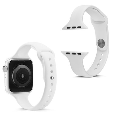 Apple Watch Series 5 44mm smal silikone urrem - Hvid