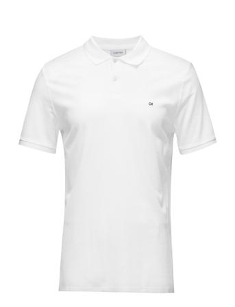 Logo Refined Pique Slim Polo Polos Short-sleeved Hvid Calvin Klein
