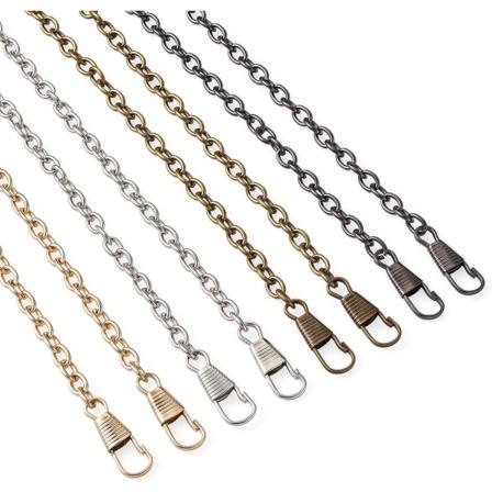 8 stk. 120 cm jern pungkæde remme med metalspænder til skuldertaske, pung, clutch 4 farver