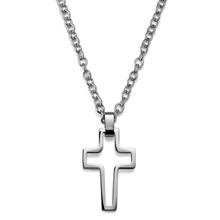 Collier unique en métal à pendentif croix pour hommes - Chaînes en acier